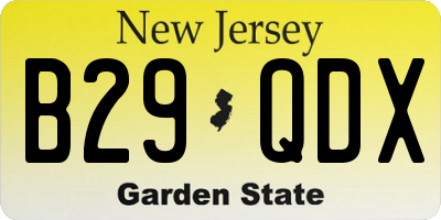 NJ license plate B29QDX