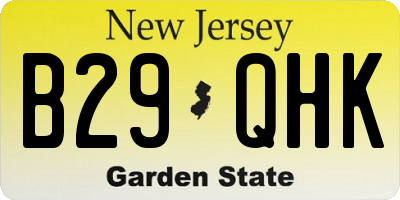 NJ license plate B29QHK
