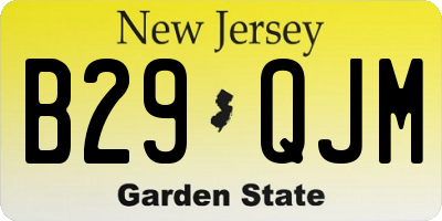 NJ license plate B29QJM