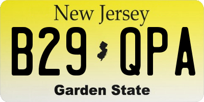 NJ license plate B29QPA