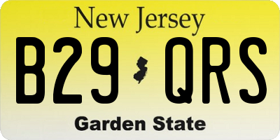 NJ license plate B29QRS