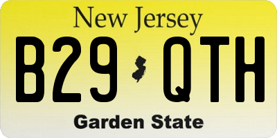 NJ license plate B29QTH