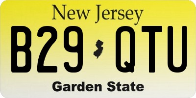 NJ license plate B29QTU