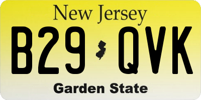 NJ license plate B29QVK
