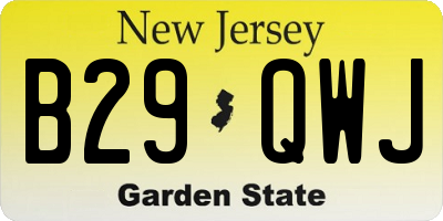 NJ license plate B29QWJ