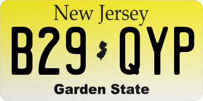 NJ license plate B29QYP