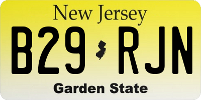 NJ license plate B29RJN