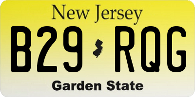 NJ license plate B29RQG