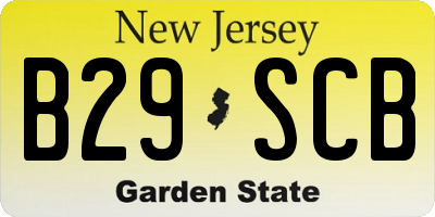 NJ license plate B29SCB