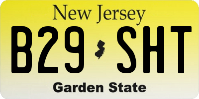 NJ license plate B29SHT
