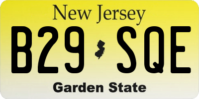 NJ license plate B29SQE