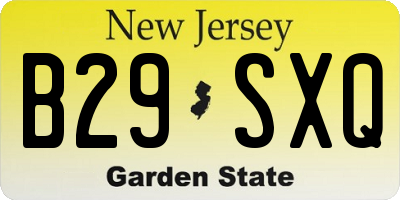 NJ license plate B29SXQ