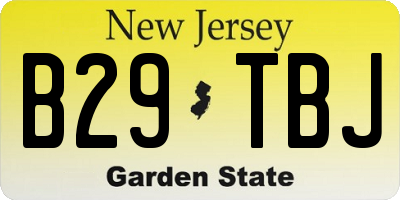NJ license plate B29TBJ