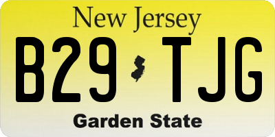 NJ license plate B29TJG