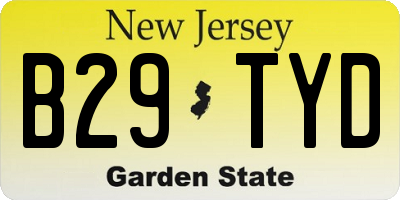 NJ license plate B29TYD