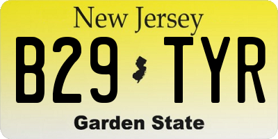 NJ license plate B29TYR