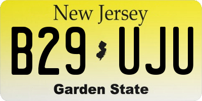NJ license plate B29UJU