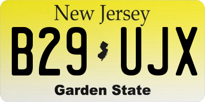 NJ license plate B29UJX