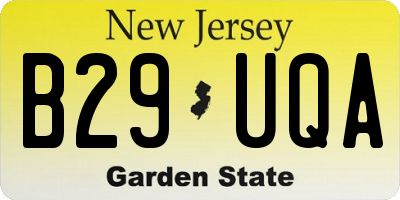 NJ license plate B29UQA