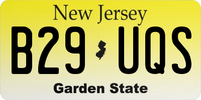 NJ license plate B29UQS