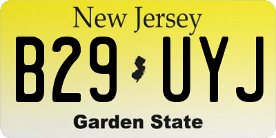 NJ license plate B29UYJ
