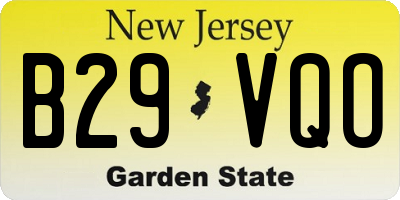 NJ license plate B29VQO