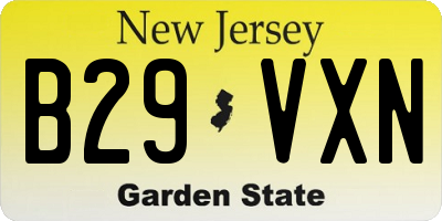 NJ license plate B29VXN