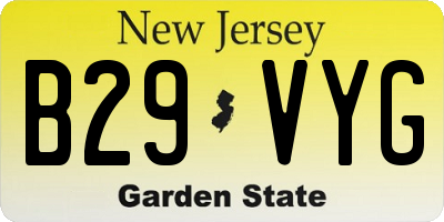 NJ license plate B29VYG
