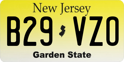 NJ license plate B29VZO