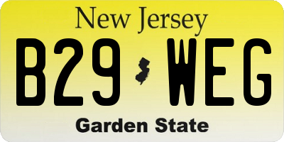 NJ license plate B29WEG