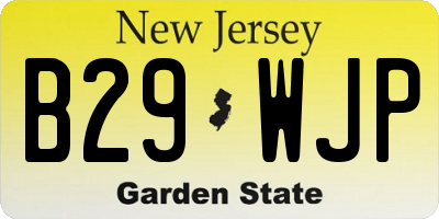 NJ license plate B29WJP