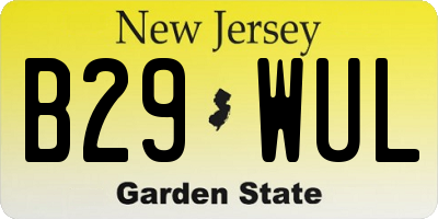 NJ license plate B29WUL