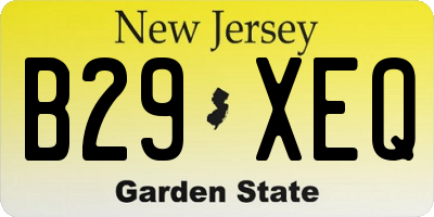 NJ license plate B29XEQ