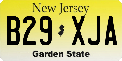 NJ license plate B29XJA