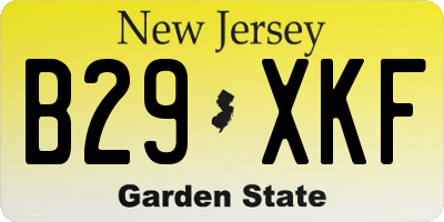 NJ license plate B29XKF