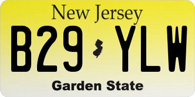 NJ license plate B29YLW