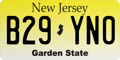 NJ license plate B29YNO