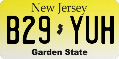 NJ license plate B29YUH