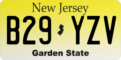 NJ license plate B29YZV