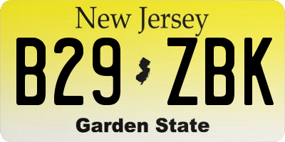 NJ license plate B29ZBK