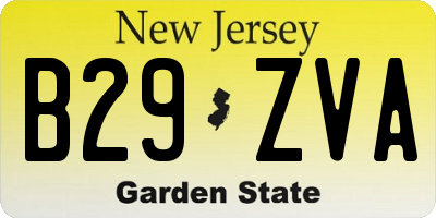 NJ license plate B29ZVA
