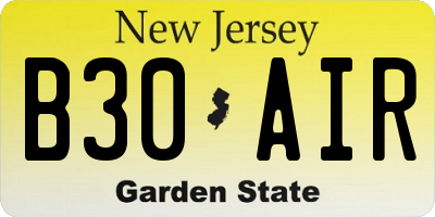 NJ license plate B30AIR