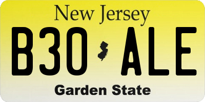 NJ license plate B30ALE