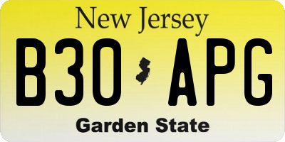 NJ license plate B30APG