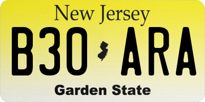 NJ license plate B30ARA