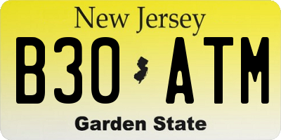 NJ license plate B30ATM