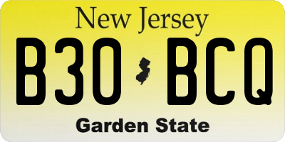NJ license plate B30BCQ