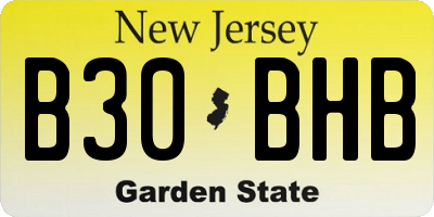 NJ license plate B30BHB