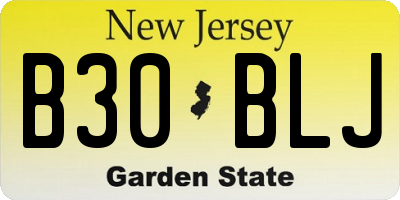NJ license plate B30BLJ