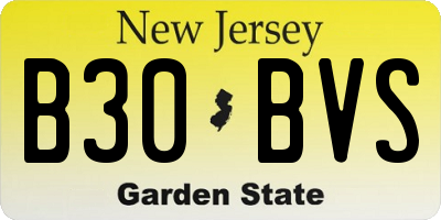 NJ license plate B30BVS